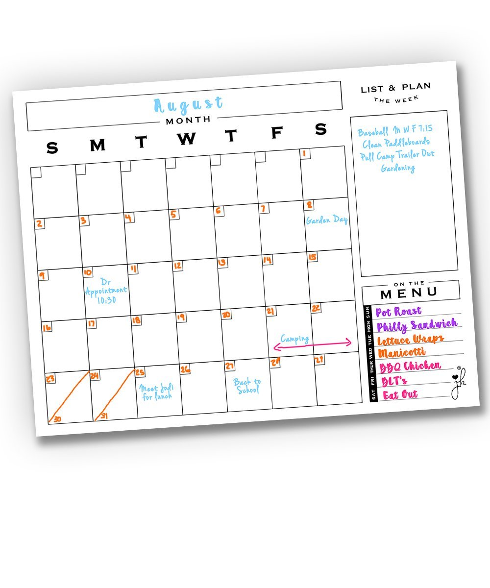 magnetic monthly calendar whiteboard with Magnetic Dry Erase –